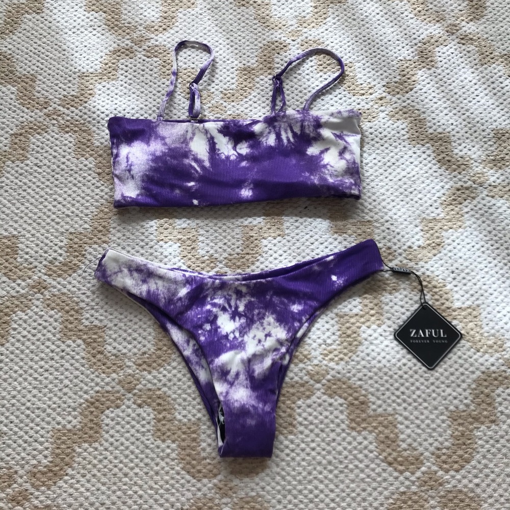 purple tie dye bikini